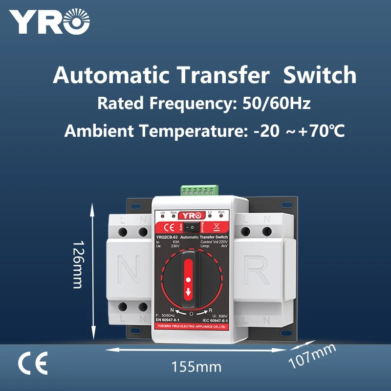 2P 63A 220V 2 In 1 Out CB ATS