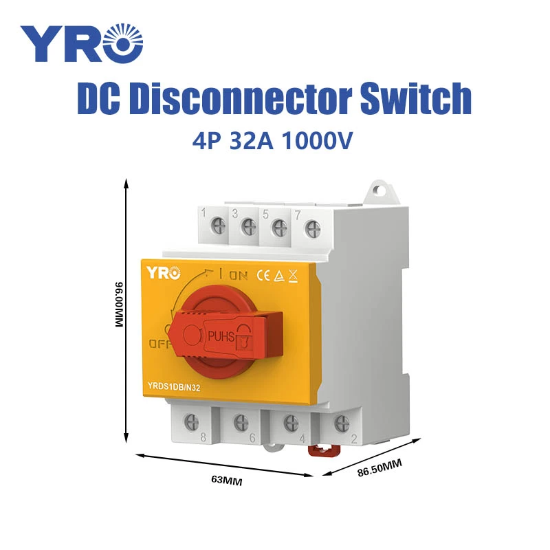 4P 32A 1000V DC Disconnector Switch