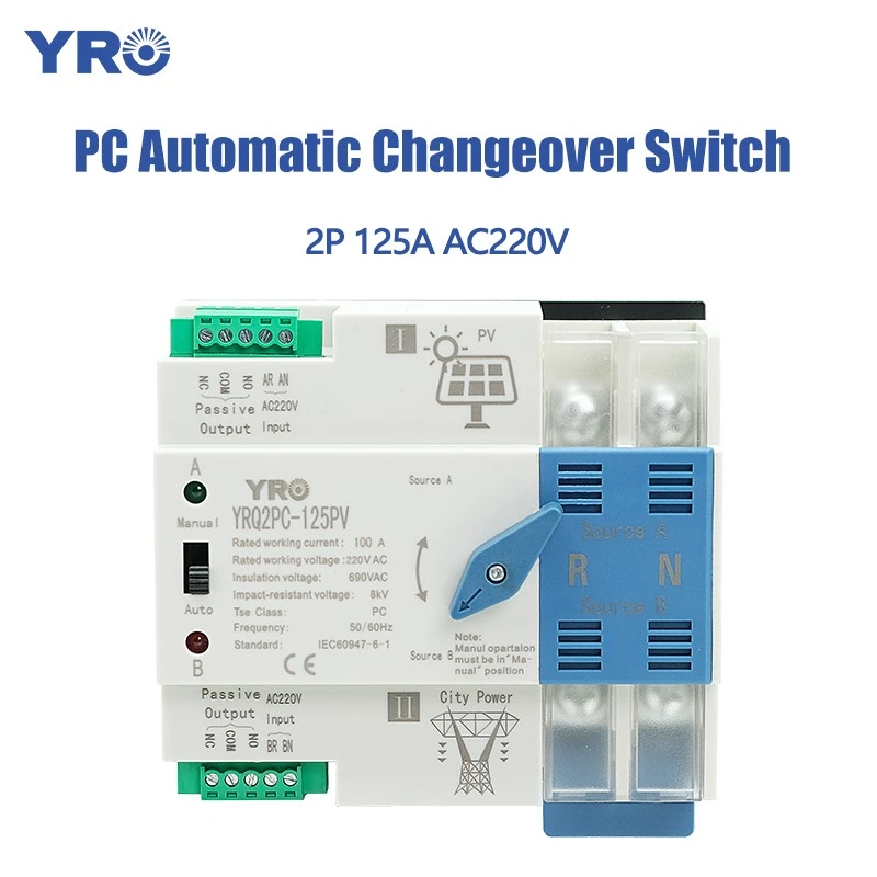 2P 125A 220V Inverter Type Solar PC ATS